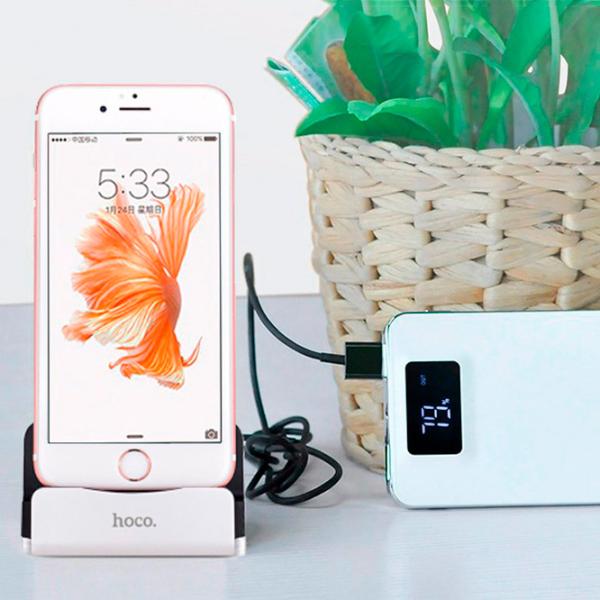 Suport pentru telefon Hoco CPH18 USB Charging Dock Silver photo 3