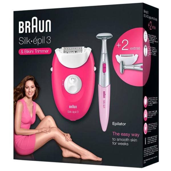 Эпилятор Braun SE3420 Сухая/ Белый Розовый photo 5