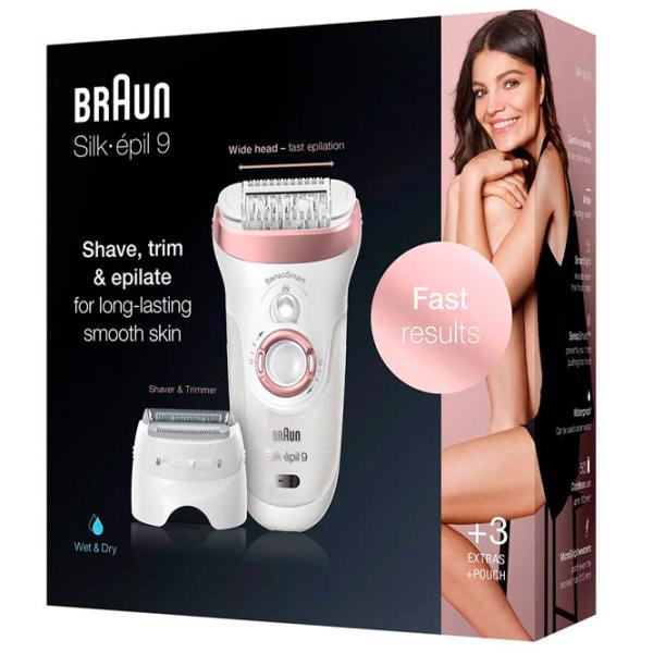 Эпилятор Braun SES9720 Сухая/ Влажная/ Розовый Белый photo 4