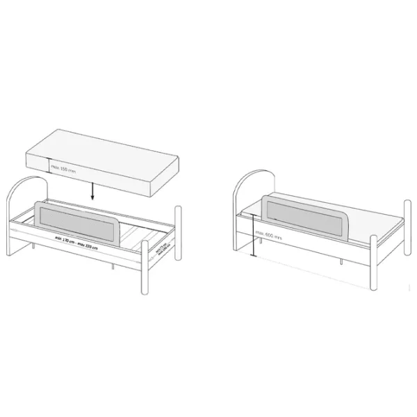 Bariera protectie pat Lorelli BABY BED RAIL SAFETY NIGHT (10180032154) 0 luni -/ Blue photo 2