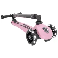 Trotinetă pentru copii cu trei roți Scoot and Ride Highway Kick 3 Led (96346) 50 kg/ Pink photo 2