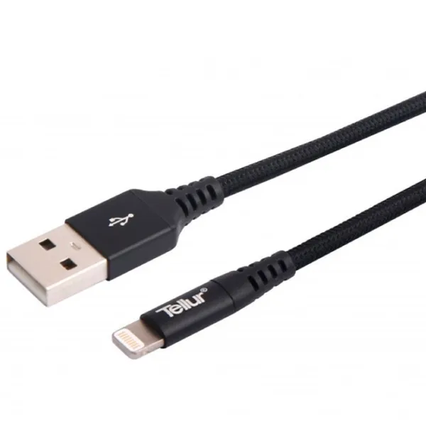 Кабель для телефона Kevlar Tellur USB Type-A + Lightning 1 м/ Черный photo 2