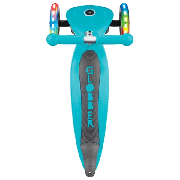 Trotinetă pentru copii cu trei roți Globber Primo Foldable Lights (7239-004) 50 kg/ Teal photo 2 Trotinetă pentru copii cu trei roți Globber Primo Foldable Lights (7239-004) 50 kg/ Teal photo 2