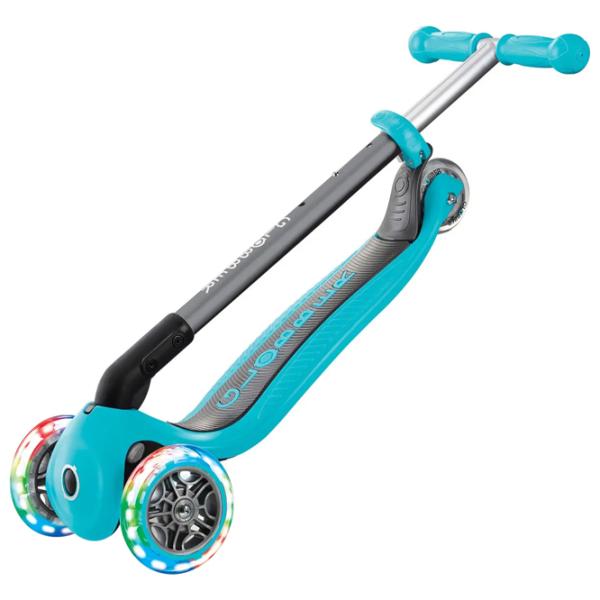 Trotinetă pentru copii cu trei roți Globber Primo Foldable Lights (7239-004) 50 kg/ Teal photo 3 Trotinetă pentru copii cu trei roți Globber Primo Foldable Lights (7239-004) 50 kg/ Teal photo 3