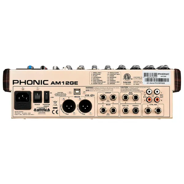 Mixer Analog Phonic AM12GE activ / 20 Hz - 60 kHz / Gold photo 3