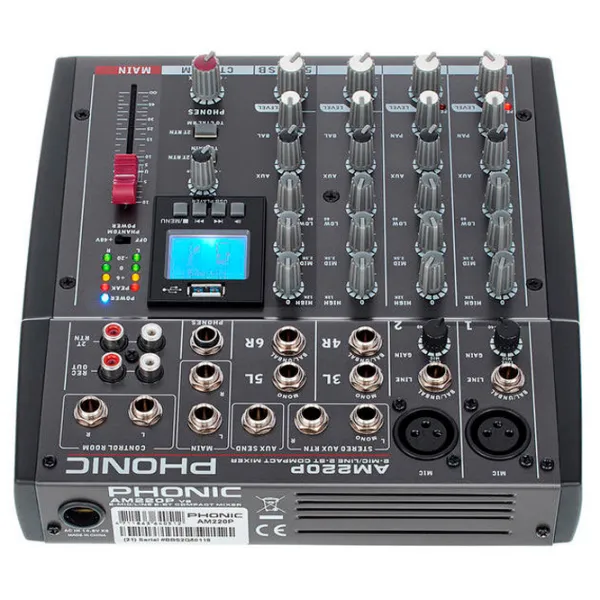 Mixer Analog Phonic AM 220P activ / 20 Hz - 20 kHz / Black photo 3 Mixer Analog Phonic AM 220P activ / 20 Hz - 20 kHz / Black photo 3