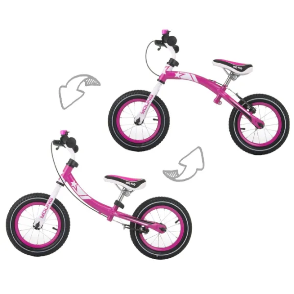 Bicicletă fără pedale Milly Mally Young 12" Oțel/ Pink White photo 3 Bicicletă fără pedale Milly Mally Young 12" Oțel/ Pink White photo 3