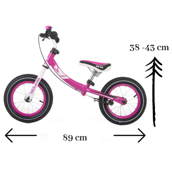 Bicicletă fără pedale Milly Mally Young 12" Oțel/ Pink White photo 5 Bicicletă fără pedale Milly Mally Young 12" Oțel/ Pink White photo 5