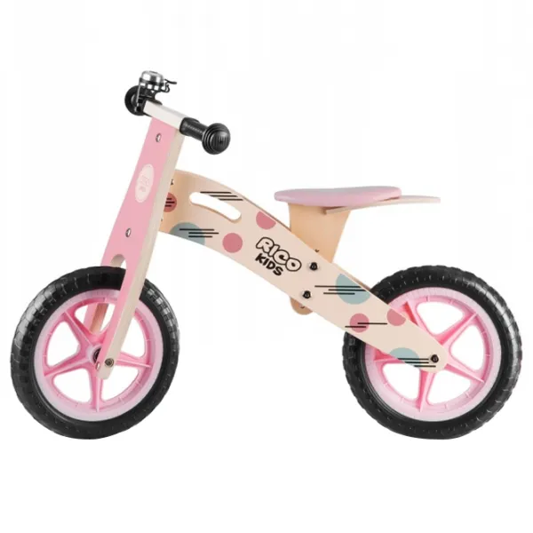 Bicicletă fără pedale Ricokids RC-611 12" Pink Wood photo 2 Bicicletă fără pedale Ricokids RC-611 12" Pink Wood photo 2