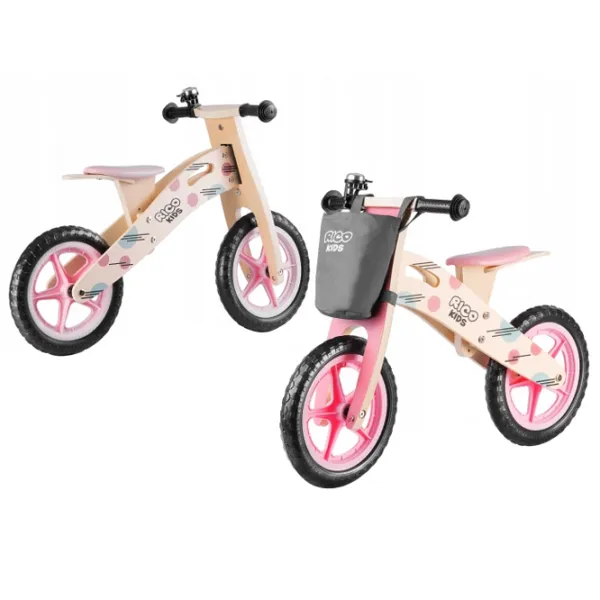 Bicicletă fără pedale Ricokids RC-611 12" Pink Wood photo 4 Bicicletă fără pedale Ricokids RC-611 12" Pink Wood photo 4