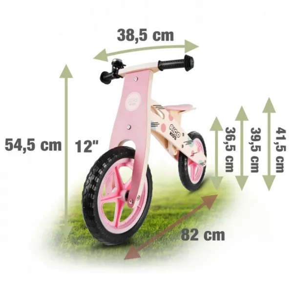 Bicicletă fără pedale Ricokids RC-611 12" Pink Wood photo 6 Bicicletă fără pedale Ricokids RC-611 12" Pink Wood photo 6