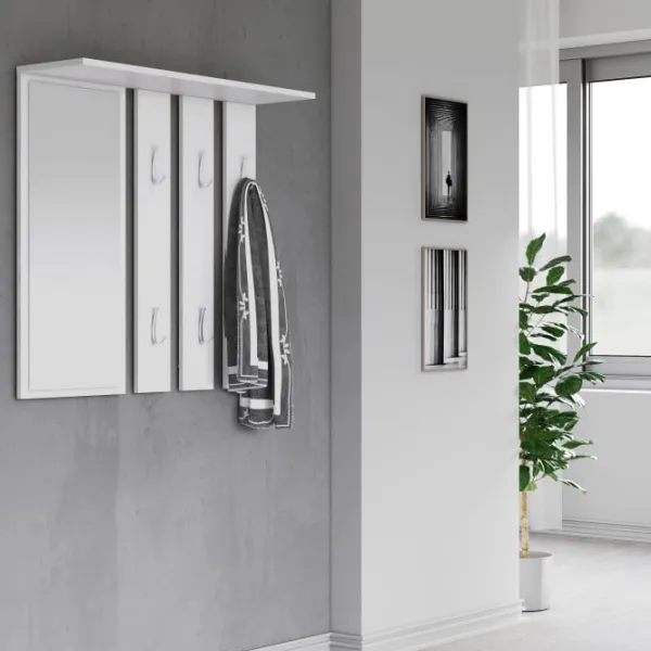 Вешалка с зеркалом TopEshop Opal 5533215 Металл, Дерево/ Белый photo 2