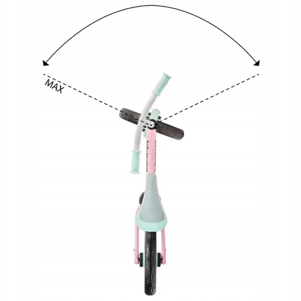 Bicicletă fără pedale BabyTiger Flow 12" Oțel/ Pink Mint photo 6