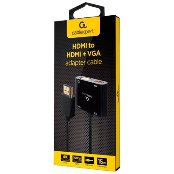 Adapter Cablexpert A-HDMIM-HDMIFVGAF-01 HDMI/ Black photo 5