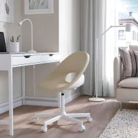 Fotoliu de birou Ikea Eldberget Plastic/ Beige White photo 3