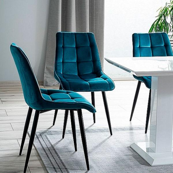 Кухонный стул Signal Chic Бархат/ Бирюзовый Золотой photo 3 Кухонный стул Signal Chic Бархат/ Бирюзовый Золотой photo 3