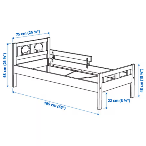 Детская кровать Ikea Kritter 70 x 160 см/ МДФ/ Белый photo 2