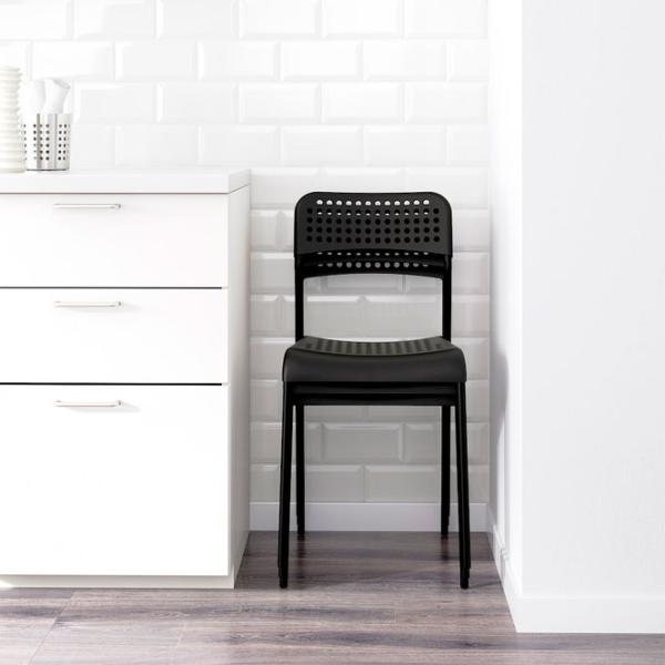 Scaun de bucătărie Ikea Adde Plastic/ Black photo 8