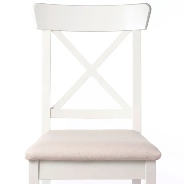 Scaun de bucătărie Ikea Ingolf Stofă/ White Beige photo 2