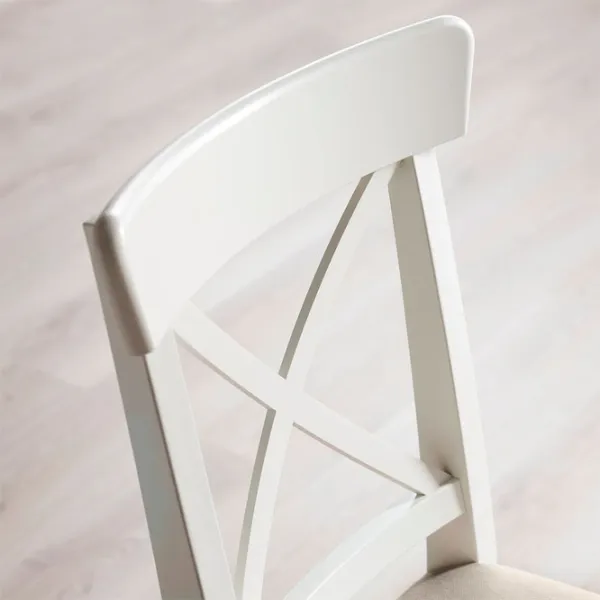 Scaun de bucătărie Ikea Ingolf Stofă/ White Beige photo 3
