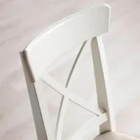 Кухонный стул Ikea Ingolf Ткань/ Белый Бежевый photo 3