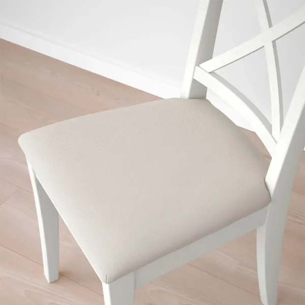 Scaun de bucătărie Ikea Ingolf Stofă/ White Beige photo 4