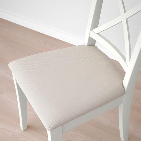 Scaun de bucătărie Ikea Ingolf Stofă/ White Beige photo 4
