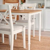 Кухонный стул Ikea Ingolf Ткань/ Белый Бежевый photo 8