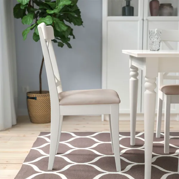 Scaun de bucătărie Ikea Ingolf Stofă/ White Beige photo 9
