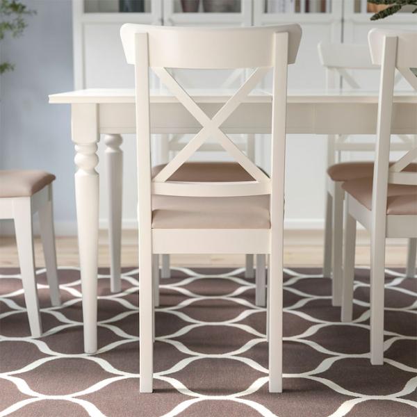 Scaun de bucătărie Ikea Ingolf Stofă/ White Beige photo 10