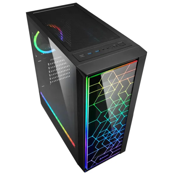 Корпус Sharkoon RGB LIT 100 Mid Tower / Черный photo 2