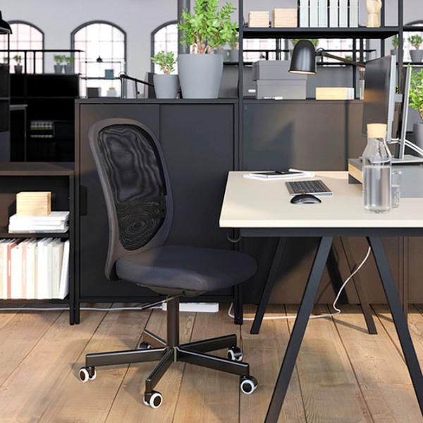 Fotoliu de birou Ikea Flintan Stofă/ Black photo 9