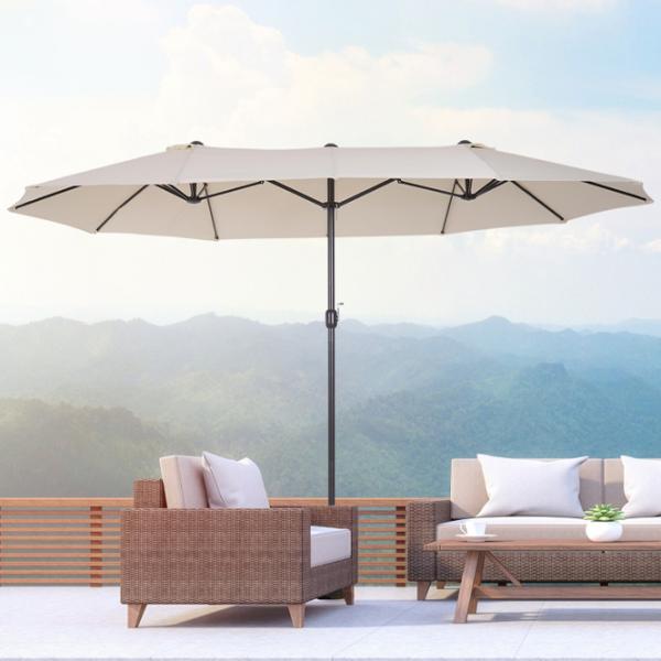 Umbrelă de grădină Blumfeldt Twin Peaks 5470688 Cream photo 4