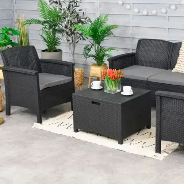 Set mobilă terasă Bica Venezia 2 Ratan artificial/ Polipropilenă/ Rattan artificial/ Graphite photo 2