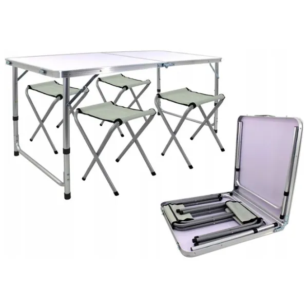 Set mobilă terasă Procart GCTS001 Aluminiu/ Plastic/ Stofă/ Silver photo 4