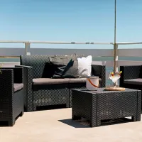 Set mobilă terasă Bica Nebraska Aluminiu/ Polipropilenă/ Rattan artificial/ Brown photo 3