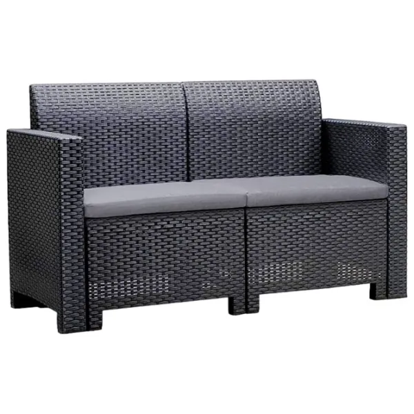 Set mobilă terasă Bica Nebraska 2 Aluminiu/ Polipropilenă/ Rattan artificial/ Graphite photo 2