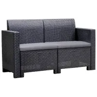 Set mobilă terasă Bica Nebraska 2 Aluminiu/ Polipropilenă/ Rattan artificial/ Graphite photo 2
