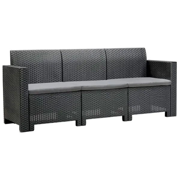 Set mobilă terasă Bica Nebraska 3 Ratan artificial/ Polipropilenă/ Rattan artificial/ Graphite photo 2