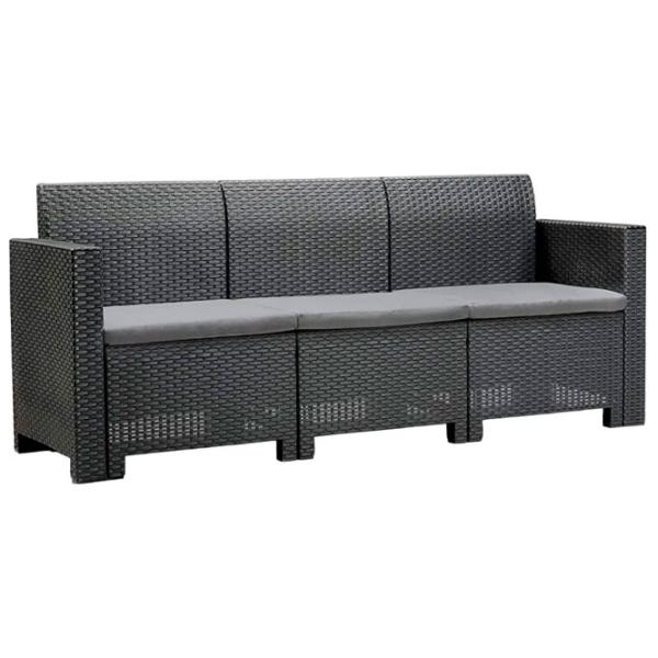 Set mobilă terasă Bica Nebraska 3 Ratan artificial/ Polipropilenă/ Rattan artificial/ Graphite photo 2