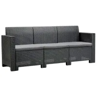 Set mobilă terasă Bica Nebraska 3 Ratan artificial/ Polipropilenă/ Rattan artificial/ Graphite photo 2
