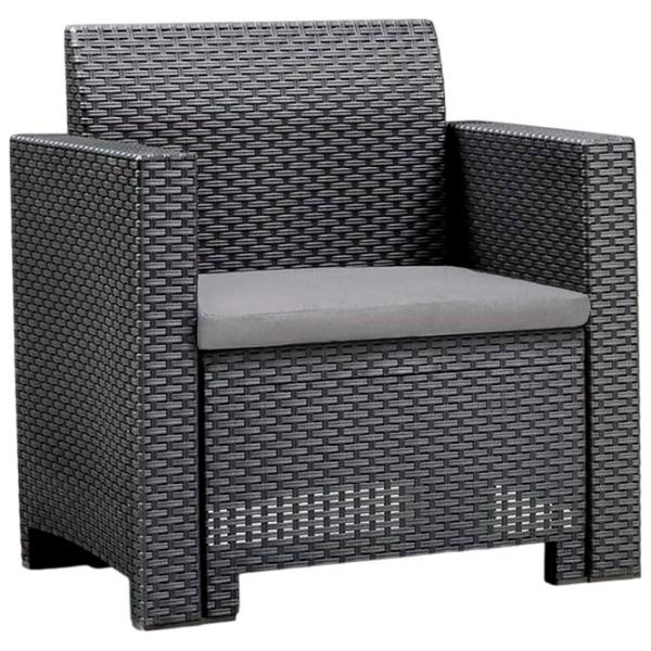 Set mobilă terasă Bica Nebraska 3 Ratan artificial/ Polipropilenă/ Rattan artificial/ Graphite photo 4