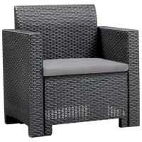 Set mobilă terasă Bica Nebraska 3 Ratan artificial/ Polipropilenă/ Rattan artificial/ Graphite photo 4