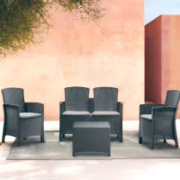 Set mobilă terasă Bica Lido 2 Storage Ratan artificial/ Polipropilenă/ Rattan artificial/ Graphite photo 6