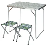 Set mobilă terasă Enero Camp Jungle Oțel/ Plastic/ Stofă/ Green photo 2