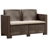 Set mobilă terasă Bica Alabama 2 Ratan artificial/ Polipropilenă/ Rattan artificial/ Brown photo 2