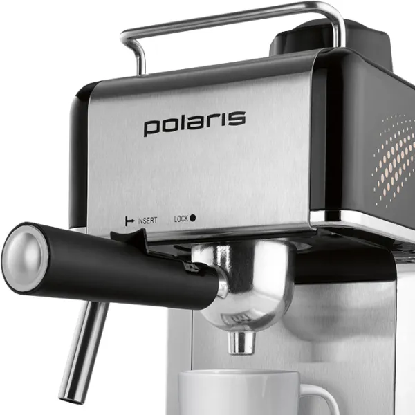 Кофеварка Polaris PCM4010A Рожковая/ 0.24 л/ Нержавеющая сталь photo 4
