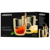 Set de căni Ardesto AR2627GG 270 ml/ Sticlă/ Golden Moon photo 4
