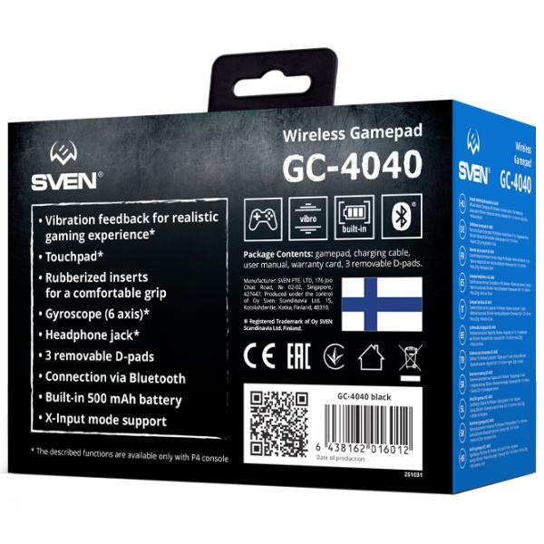 Gamepad Sven GC-4040 Fără fir / 11 buttons / Black photo 6 Gamepad Sven GC-4040 Fără fir / 11 buttons / Black photo 6