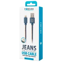Кабель для телефона Jeans Forever USB Type-A + Lightning 1 м/ Синий photo 2
